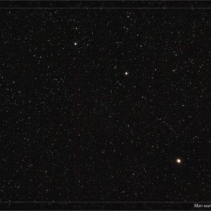 Mars bei Castor und Pollux
