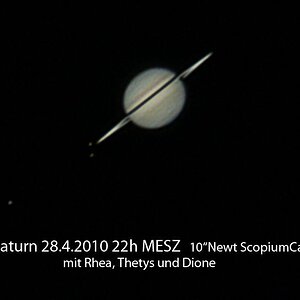 Saturn mit 3 Monden
