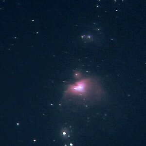 Schwert des Orion, ruhende Kamera durch Fernrohr