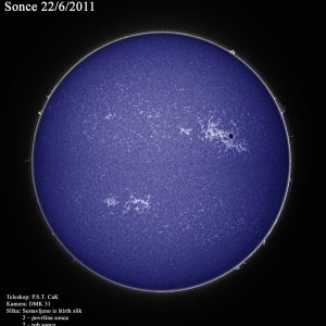 CaK 22.june  2011 (sun spot  1239,1237,1236)
