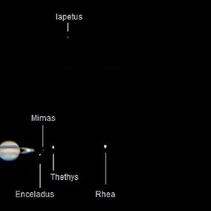 Saturn mit 7 Monden (neue Version)