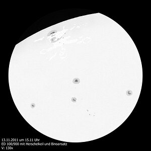 Sonnenzeichnung vom 13.11.2011