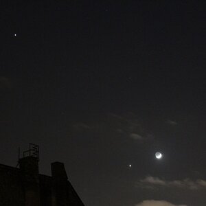 Mond, Venus, Jupiter in Berlin