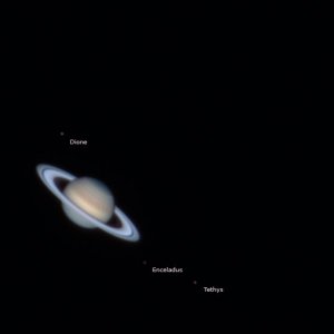 Saturn mit Monden vom 10. April