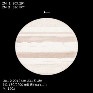 Jupiterzeichnung vom 30.12.2012