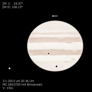 Jupiterzeichnung vom 1.3.2013