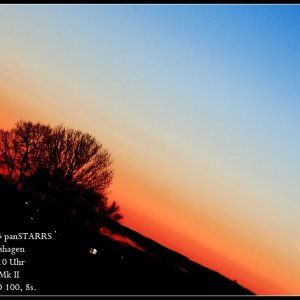 Panstarrs und Mondsichel am 12.03.