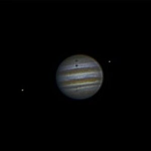 Jupiter am 6.4.  21:32 Uhr - 3 Monde, 1 Schatten