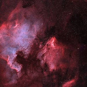 Bicolorversion des NGC7000 Mosaiks