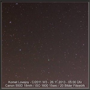 Komet Lovejoy am Morgen