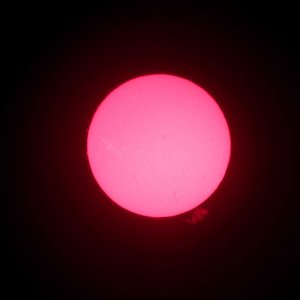 Sonne am 01.01.14 mit großer Protuberanz