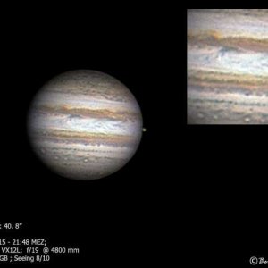 Jupiter bedeckt Io am 05.04.2015