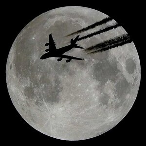 Vollmond & A380 am 27.09.15