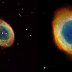 M57 Vergleich C11 vs. HST