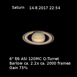 Saturn im August 2017
