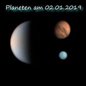 Venus - Mars - Uranus am 02.01.19