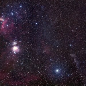 Gasnebel im Orion mit 135mm Brennweite und Sony A7Sa
