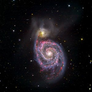 M51 (Wirlpool-Galaxy) in H-Alpha und Kontinuum