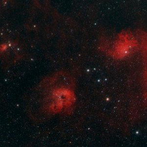 IC 405, 410 u. 417 glowing in the dark