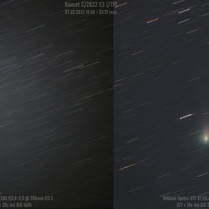 C/2022 E3 (ZTF) mit 200mm Tele und 535mm APO