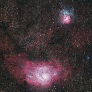 Lagunen- & Trifid-Nebel (RGB, Neuauswertung)