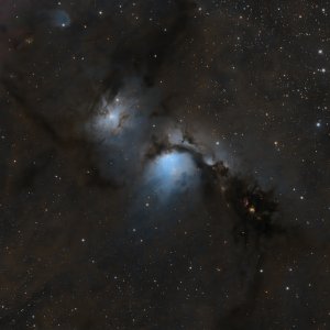 M78 mit Binning und Drizzle Stack