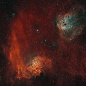 IC405 - Flammenstern-Nebel und IC410 - Kaulquappen-Nebel - Neubearbeitung