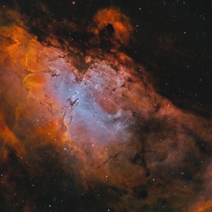 Adlernebel IC 4703 mit Messier 16 in HSO-Schmalband mit dem NCT300