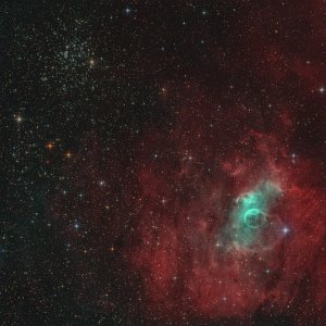 M52 & NGC 7635 HOO