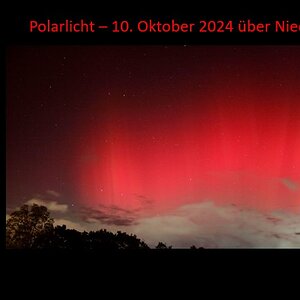 rotes Polarlicht 2024 über Süddeutschland