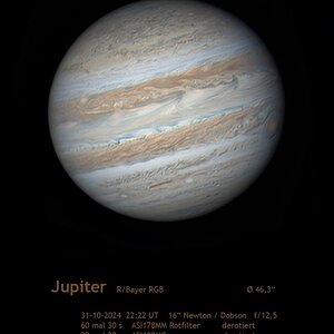 Jupiter mit 16 Zoll und sehr guten Bedingungen