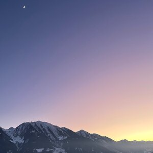 Mond, Venus, Sonnenuntergang