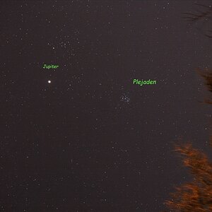 Plejaden und Jupiter