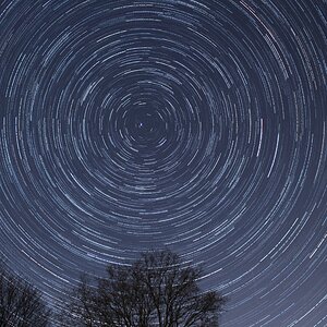 Startrails am Rhein