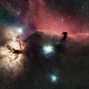 IC434 Emissionsnebel mit Pferdekopf- und Flammennebel
