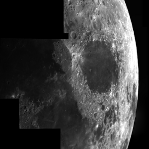 Mond Skywatcher 200/1000 P auf 500mm mit 0,5X 1,25" TS Reducer, Omegon 2" Flattener, TS ADC  die 2 Prismehebel auf Elimation de