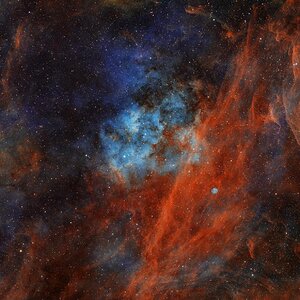 Sh2-112, Sh2-115 und Sh2-116 mit der schönen Wasserstoffschockwelle im Cygnus