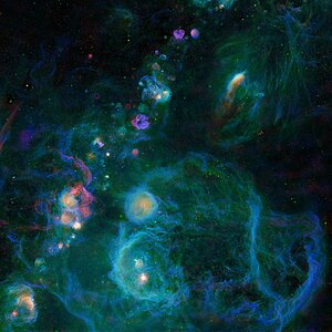 Milchstraße von Perseus bis Einhorn in [OIII], H-alpha und [SII]
