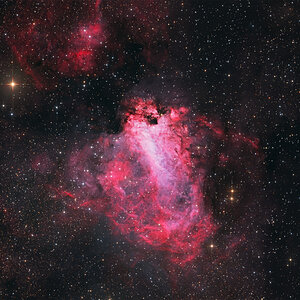 Messier 17 LRGB + H-alpha + O-III