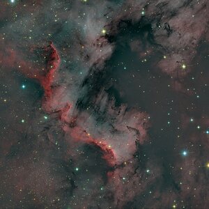 NGC7000 Wand nun mit RGB Sternen