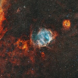 Many Emision Nebulas in Cygnus (SNR G067.6+00.9, SNR G067.0+00.5, Sh2-97, Sh2-98, ...)