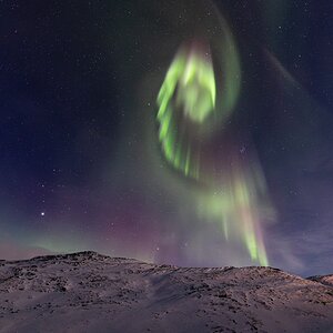 Nordlichter etwas südlich vom Nordkap