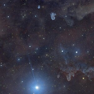 Gegend zwischen Alnilam und Mintaka im Orion