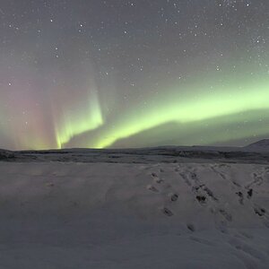 Polarlichter Thingvellir Beginn