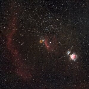Orion Gürtel mit Nebel M42 / NGC 1977 / NGC 2024 / IC 434 / Barnard's Loop