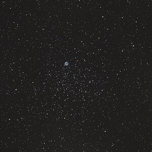 M46 offener Sternhaufen & NGC2438 planetarische Nebel
