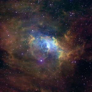 NGC7635 Bubble Nebula - SHO Hubble Palette - Erste Schritte