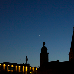 Mond, Venus und Jupiter über Ingolstadt