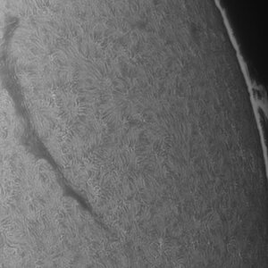 Ostrand der Sonne in H-alpha vom 12.07.2026