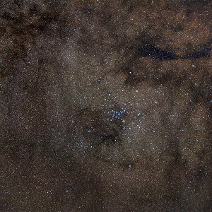 Messier 7 knapp über dem Horizont